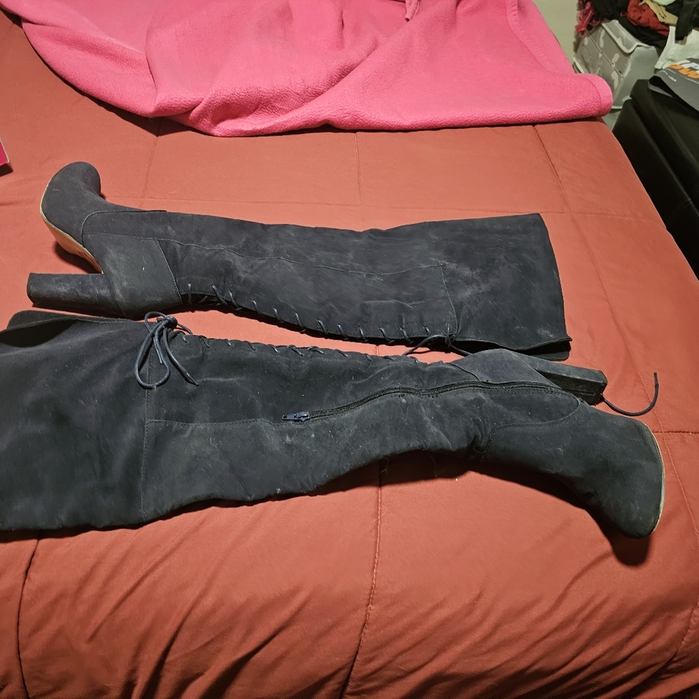 3" heels knee high boots